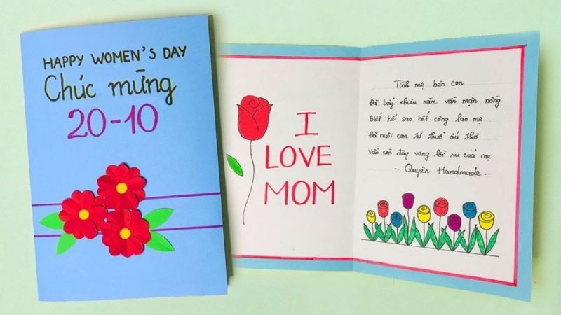 Mẫu thiệp 20/10 tặng mẹ, bà - 2 Mẫu thiệp 20/10 tặng mẹ, bà - 2
