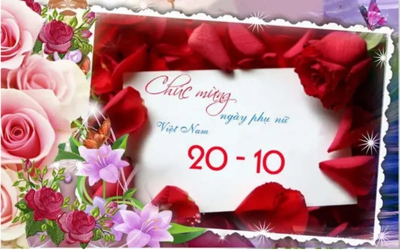 Ảnh thiệp 20/10 làm ngày Phụ nữ Việt Nam thêm đặc biệt.