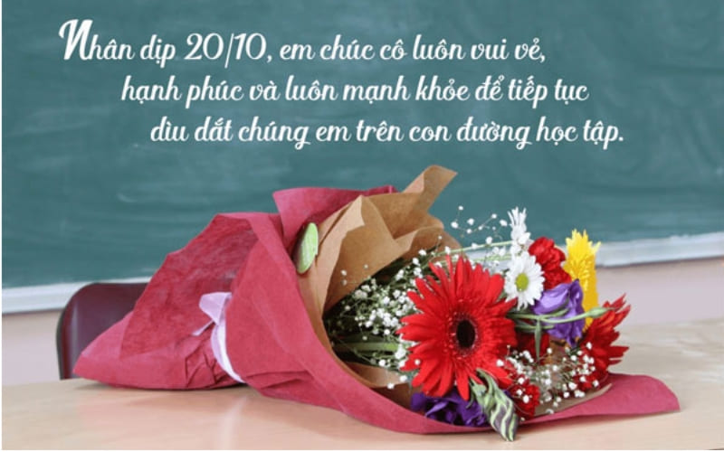 Ảnh 20/10 gửi lời tri ân chân thành đến cô giáo.