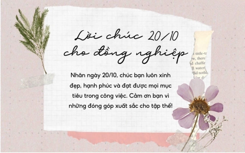 Hình ảnh 20/10 mang niềm vui đến đồng nghiệp thân thiết.