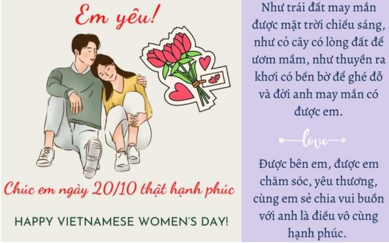Ảnh tặng người yêu khiến ngày Phụ nữ Việt Nam ý nghĩa.