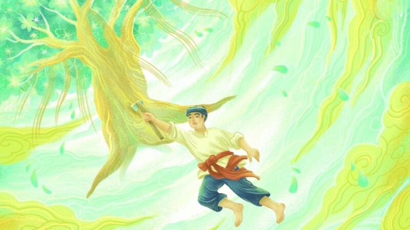 Tranh chị Hằng, chú Cuội và Thỏ Ngọc 2