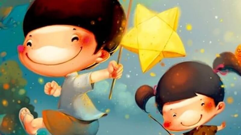 Tranh Trung thu phong cách hiện đại (Anime, Chibi) 1
