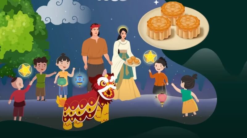Tranh chị Hằng, chú Cuội và Thỏ Ngọc 2
