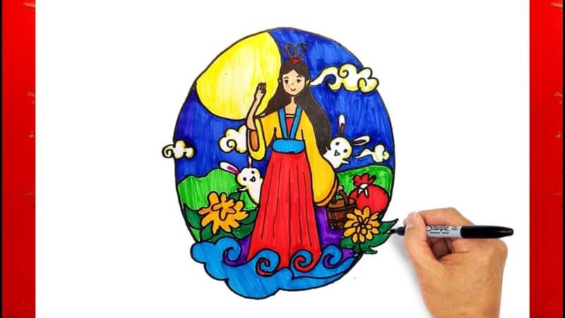 Tranh chị Hằng, chú Cuội và Thỏ Ngọc 3