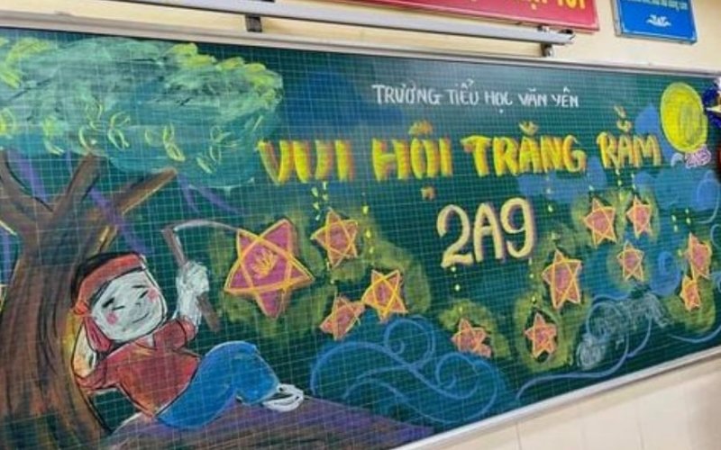 Gợi ý cách trang trí bảng với không khí Trung thu rực rỡ