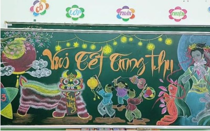 Hình ảnh trẻ nhỏ quây quần tái hiện Trung thu xưa.