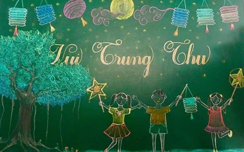 Hướng dẫn cách trang trí bảng trung thu đẹp