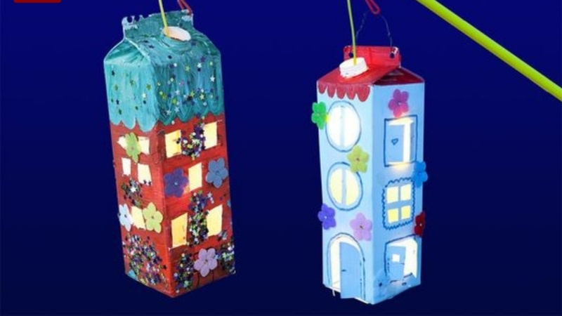 Hình ảnh đèn lồng handmade, tái chế 9