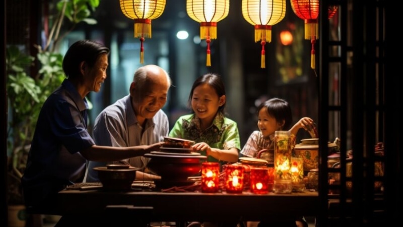 Ảnh mâm cỗ Trung thu đủ đầy, sum vầy 2