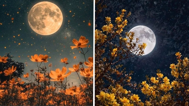 Hình nền trăng rằm và đêm sao - 1