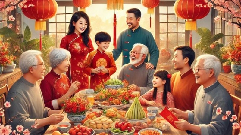 Hình nền máy tính mâm cỗ đoàn viên - 5