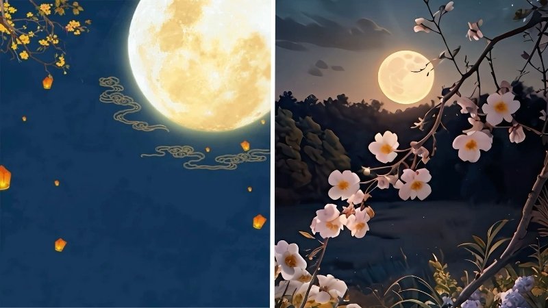 Hình nền trăng rằm và đêm sao - 4