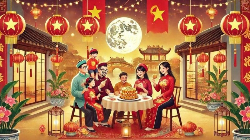 Hình nền máy tính mâm cỗ đoàn viên - 4