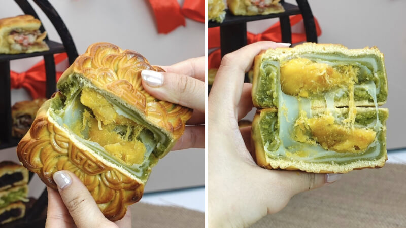 Bánh matcha latte mochi