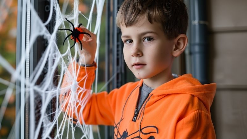 Sử dụng chỉ để làm mạng nhện trang trí Halloween Sử dụng chỉ để làm mạng nhện trang trí Halloween