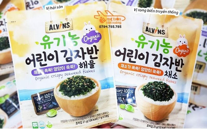 Gia vị rắc cơm Alvins hữu cơ, giàu canxi và DHA, an toàn cho trẻ từ 6 tháng tuổi trở lên