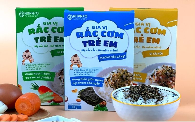 Gia vị rắc cơm Anpaso tự nhiên, an toàn và tiện lợi, giúp bé ăn ngon miệng và dễ hấp thụ