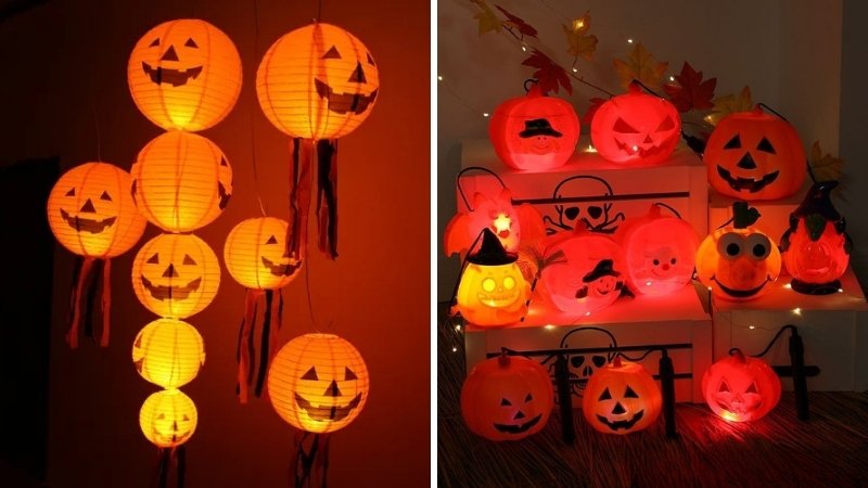 Trang trí lồng đèn bí ngô tại nhà