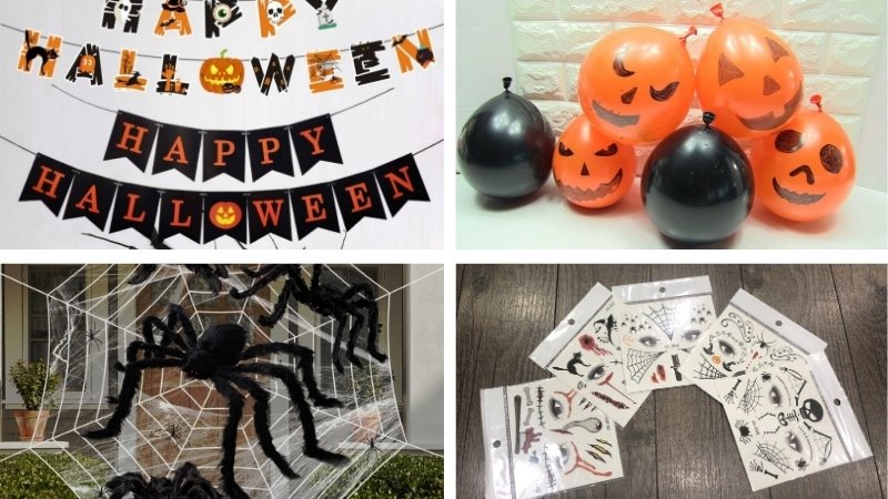 Một số thành phần trong set trang trí Halloween