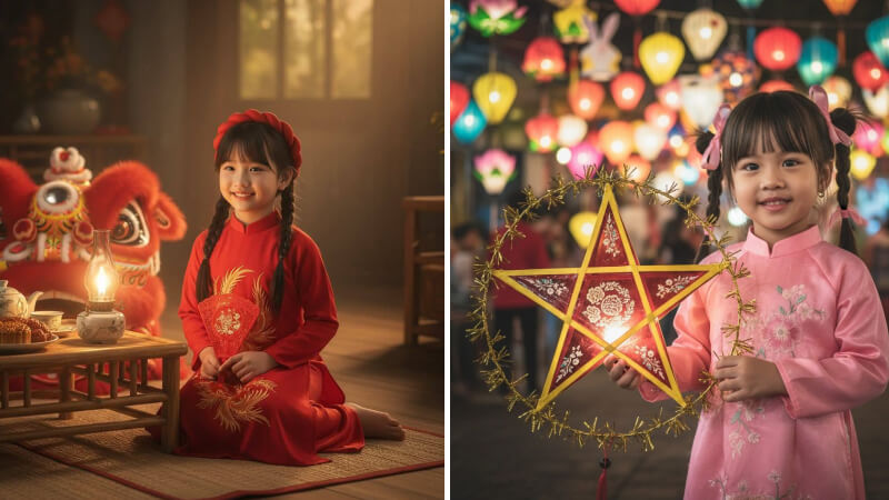 Phong cách bé gái mặc áo dài Phong cách bé gái mặc áo dài