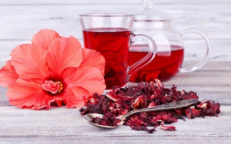 Trà hoa dâm bụt chứa chất chống oxy hóa giúp hạ huyết áp và bảo vệ thận
