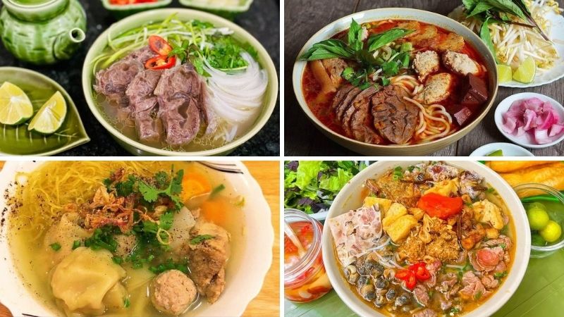 Các món bún, phở, mì, cháo