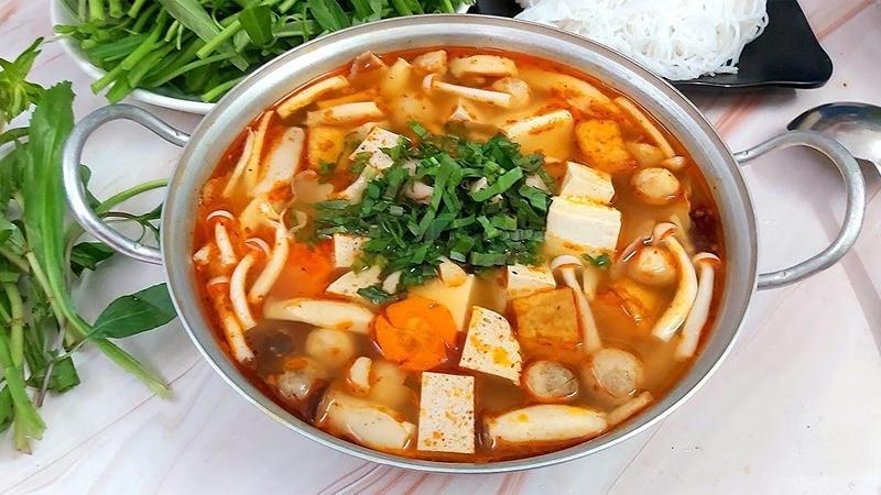 Thành phẩm món lẩu chay Thành phẩm món lẩu chay
