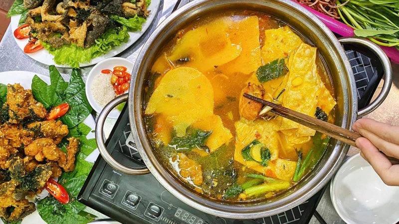 Thành phẩm món lẩu ếch măng cay Thành phẩm món lẩu ếch măng cay