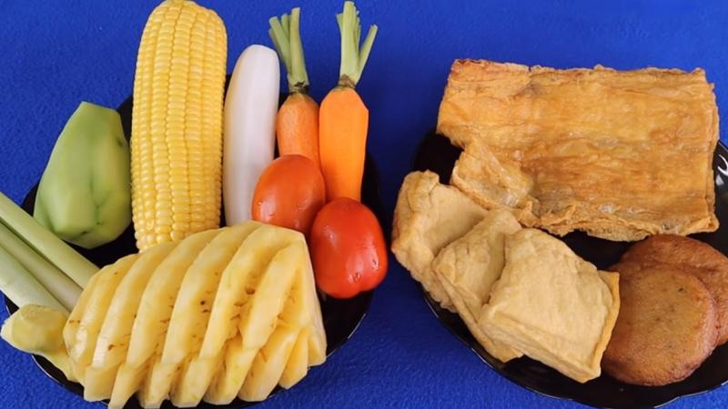 Nguyên liệu làm lẩu chay chua cay Nguyên liệu làm lẩu chay chua cay