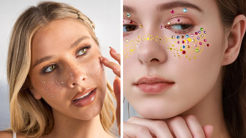 Dùng glitter rời và keo dán Dùng glitter rời và keo dán