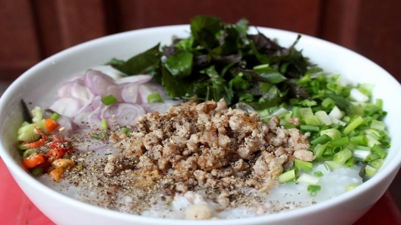 Cháo trắng hành tía tô Cháo trắng hành tía tô