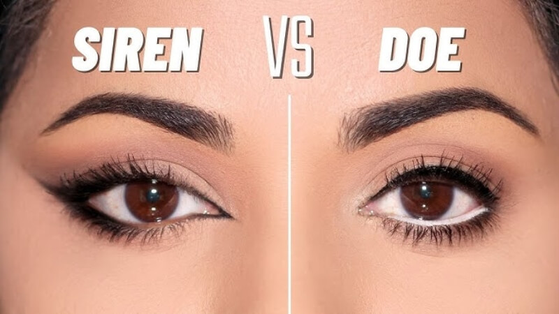 So sánh kiểu kẻ mắt Doe Eyes vs. Siren Eyes So sánh kiểu kẻ mắt Doe Eyes vs. Siren Eyes