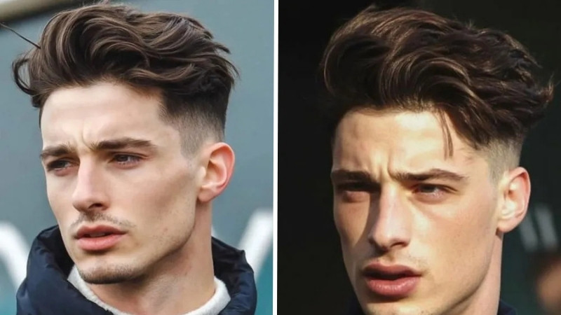 Messy Quiff kết hợp Fade/Undercut Messy Quiff kết hợp Fade/Undercut