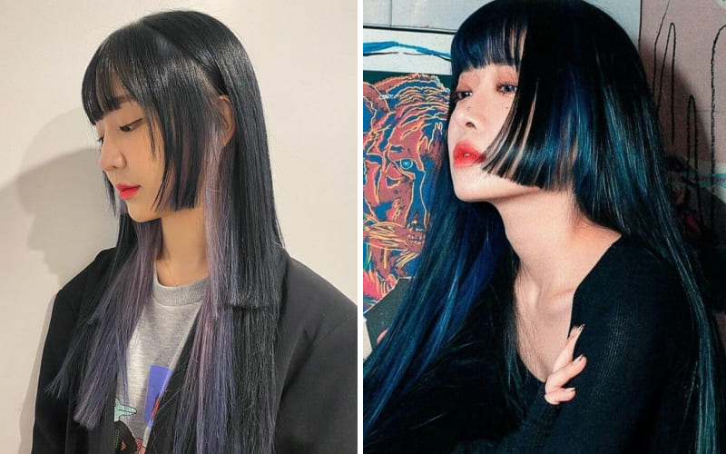 Tóc nhuộm hidden mái Hime Tóc nhuộm hidden mái Hime