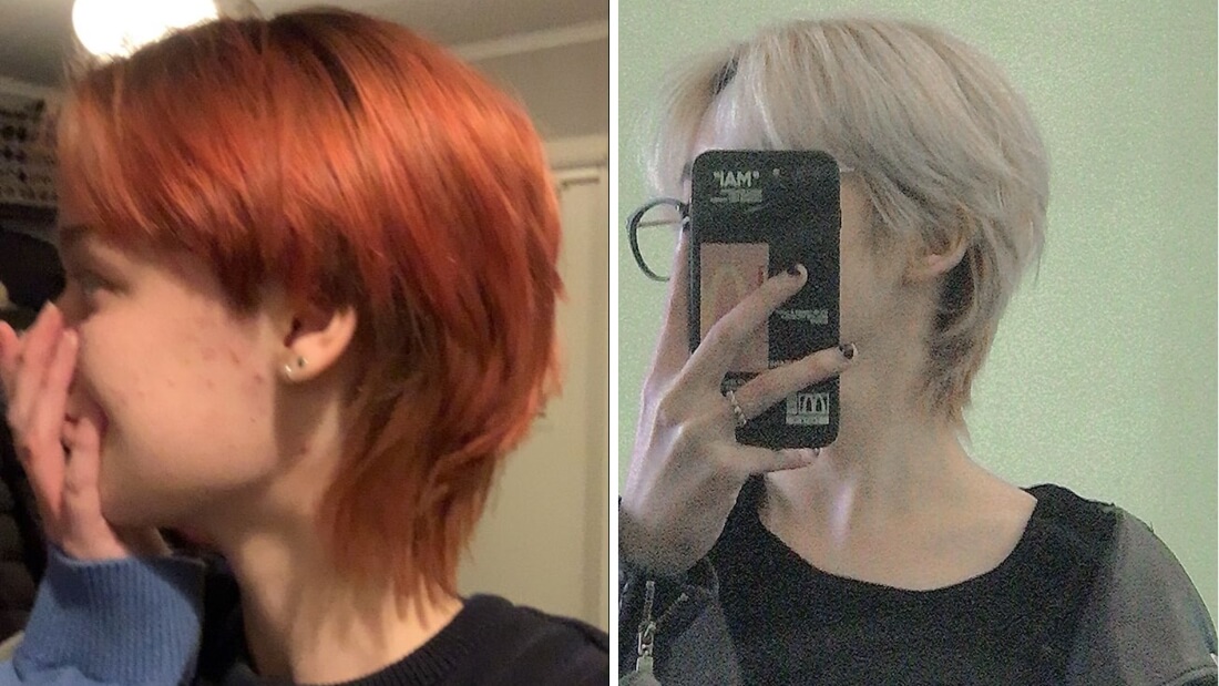 Kiểu tóc Pixie Mullet nhuộm màu nổi bật Kiểu tóc Pixie Mullet nhuộm màu nổi bật