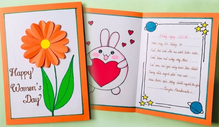 Hướng dẫn 5 cách làm thiệp 20/10 mầm non đơn giản, dễ thương