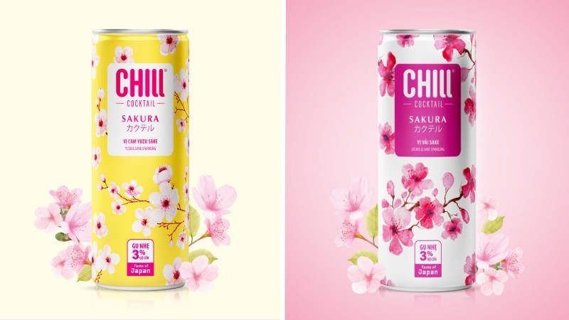 Nước trái cây lên men Chill Cocktail Sakura vị Cam Yuzu và Vải Nước trái cây lên men Chill Cocktail Sakura vị Cam Yuzu và Vải