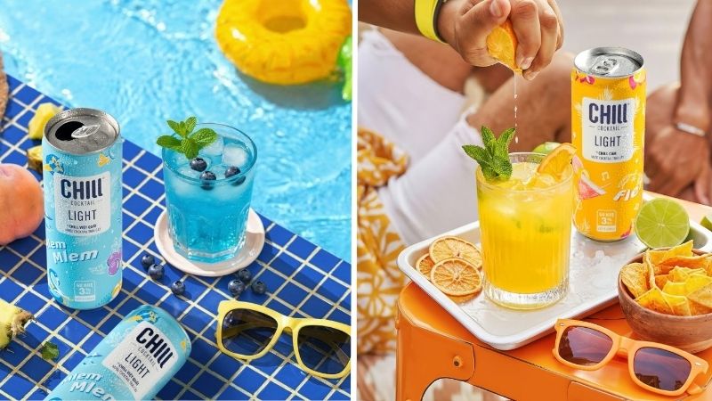 Chill Cocktail là thức uống có cồn nhẹ, kết hợp với nước ép trái cây và rượu cao cấp Chill Cocktail là thức uống có cồn nhẹ, kết hợp với nước ép trái cây và rượu cao cấp