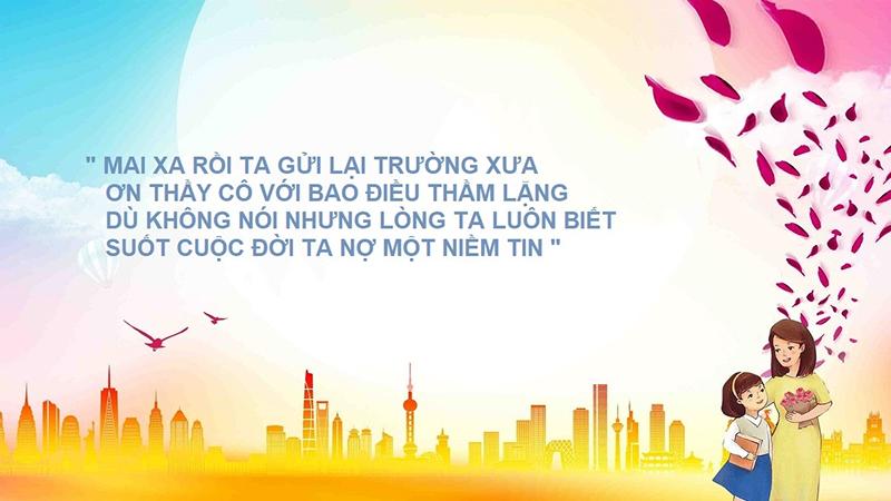 Mẫu background 20/11 có trích dẫn hay số 9 Mẫu background 20/11 có trích dẫn hay số 9
