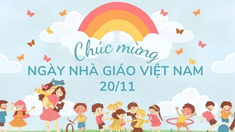 Mẫu background 20/11 cho mầm non, tiểu học số 9 Mẫu background 20/11 cho mầm non, tiểu học số 9