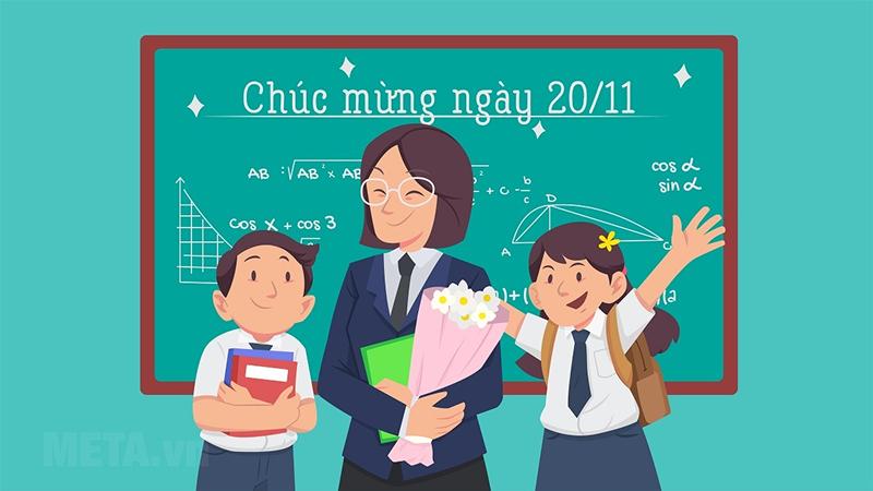 Mẫu background 20/11 cho mầm non, tiểu học số 10 Mẫu background 20/11 cho mầm non, tiểu học số 10