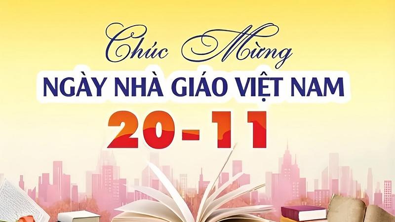 Mẫu background 20/11 đơn giản, trang trọng số 3 Mẫu background 20/11 đơn giản, trang trọng số 3