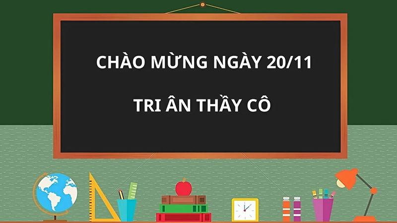 Mẫu background 20/11 đơn giản, trang trọng số 6 Mẫu background 20/11 đơn giản, trang trọng số 6