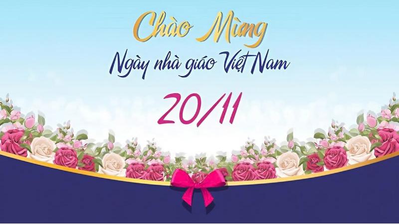 Mẫu background 20/11 đơn giản, trang trọng số 9 Mẫu background 20/11 đơn giản, trang trọng số 9