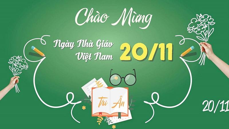 Mẫu background 20/11 đơn giản, trang trọng số 5 Mẫu background 20/11 đơn giản, trang trọng số 5