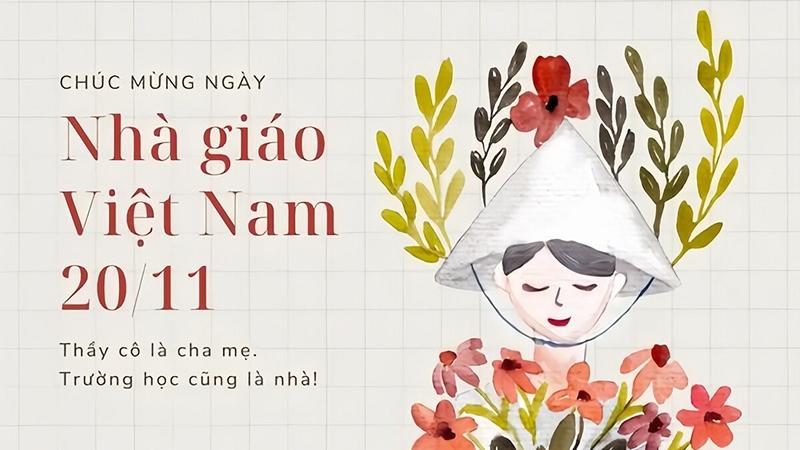 Mẫu background 20/11 có trích dẫn hay số 5 Mẫu background 20/11 có trích dẫn hay số 5