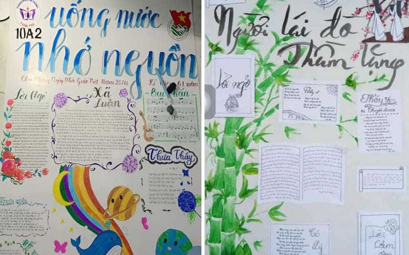 Mẫu báo tường uống nước nhớ nguồn và người lái đò Mẫu báo tường uống nước nhớ nguồn và người lái đò