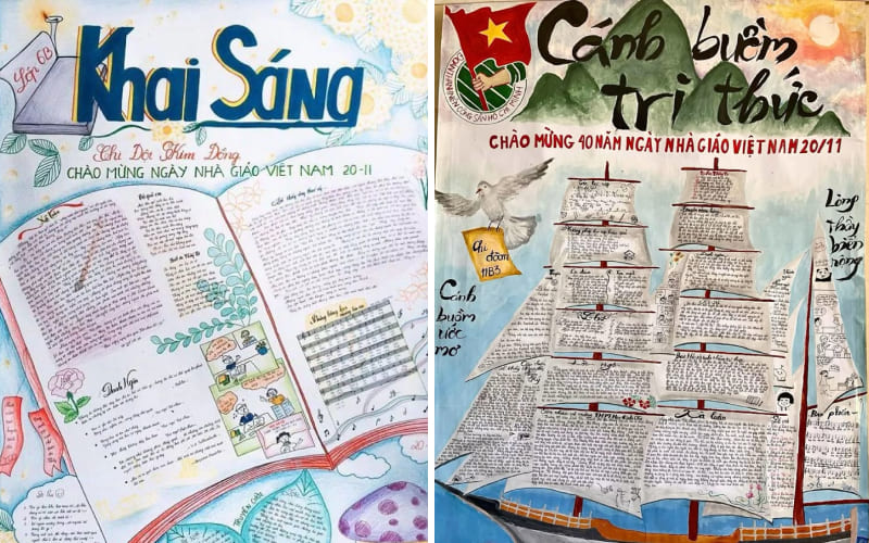 Mẫu báo tường 20/11 gây ấn tượng mạnh Mẫu báo tường 20/11 gây ấn tượng mạnh