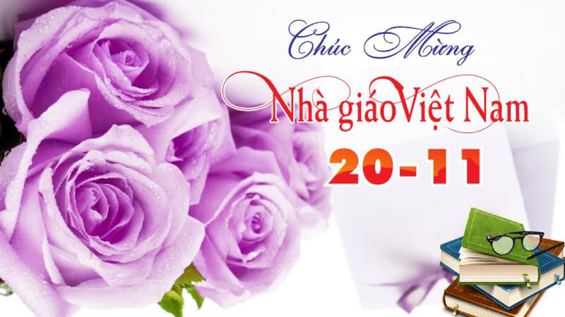 Lời chúc 20/11 đơn giản nổi bật với hoa hồng tím Lời chúc 20/11 đơn giản nổi bật với hoa hồng tím